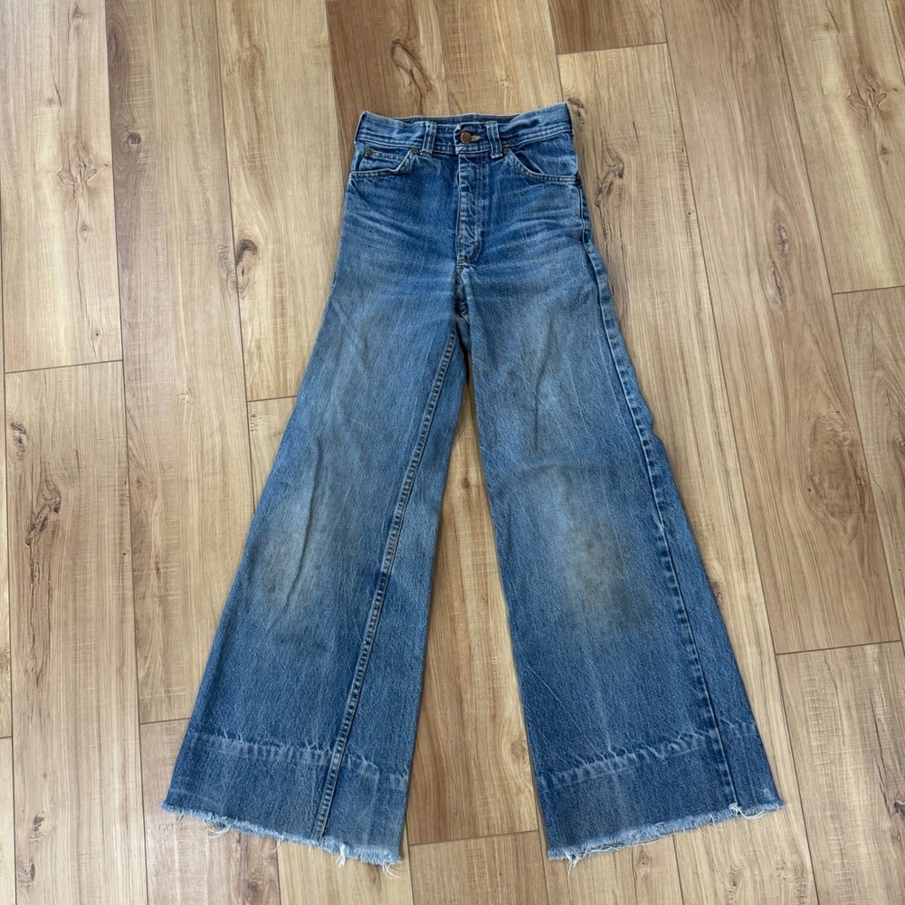 70s High Waisted Wide Leg Denim Jeans HASH Made in USA Unsized IMPERFECT Read